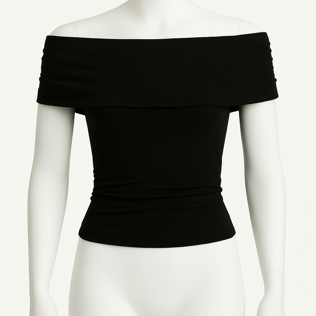 BLACK OFF-SHOULDER TOP - VORG EAVY