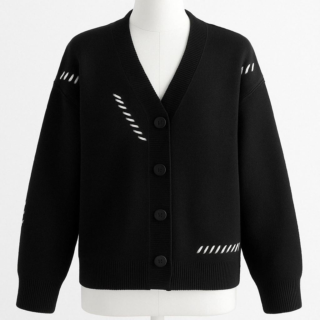 BLACK CARDIGAN - VORG EAVY