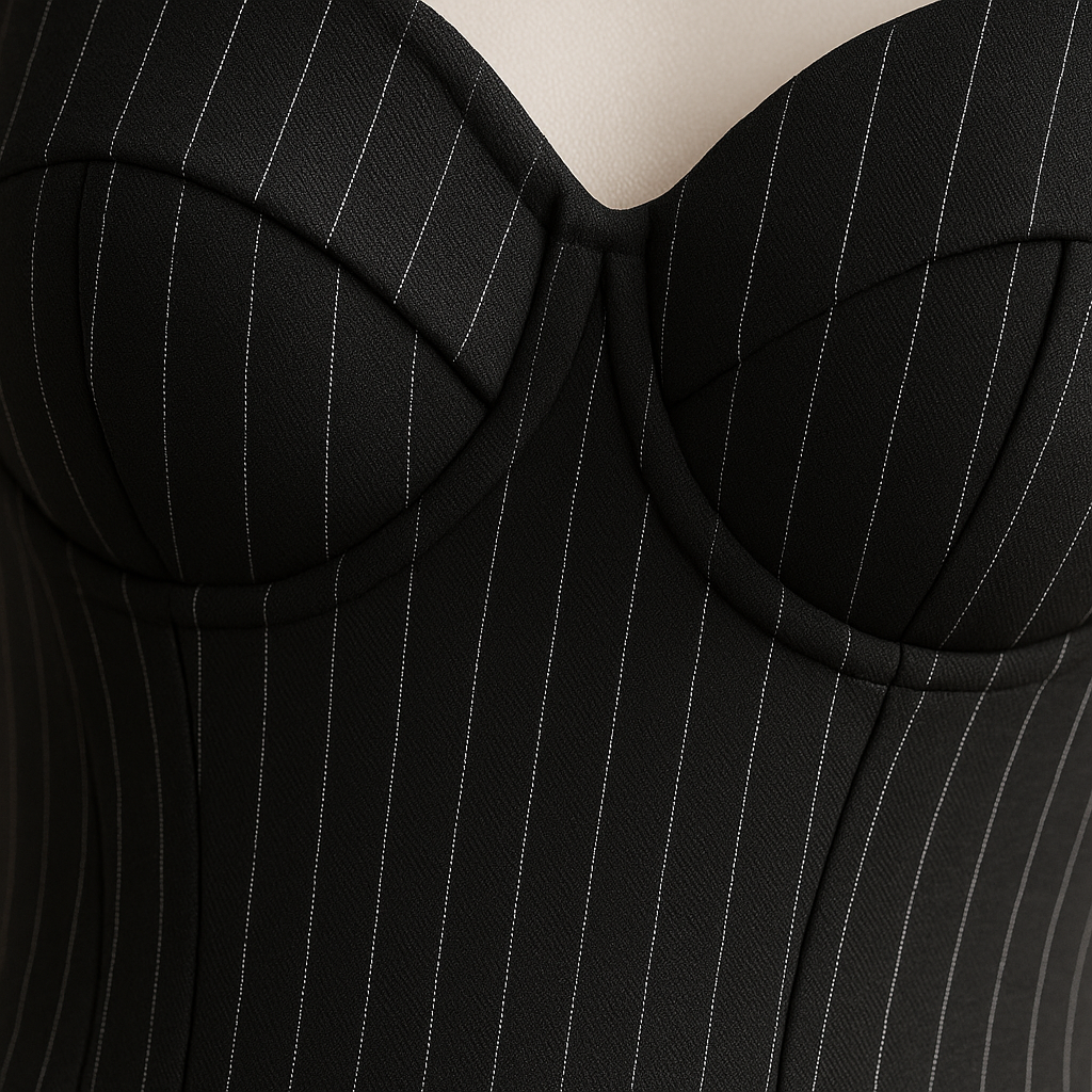 BLACK STRIPED CORSET - VORG EAVY
